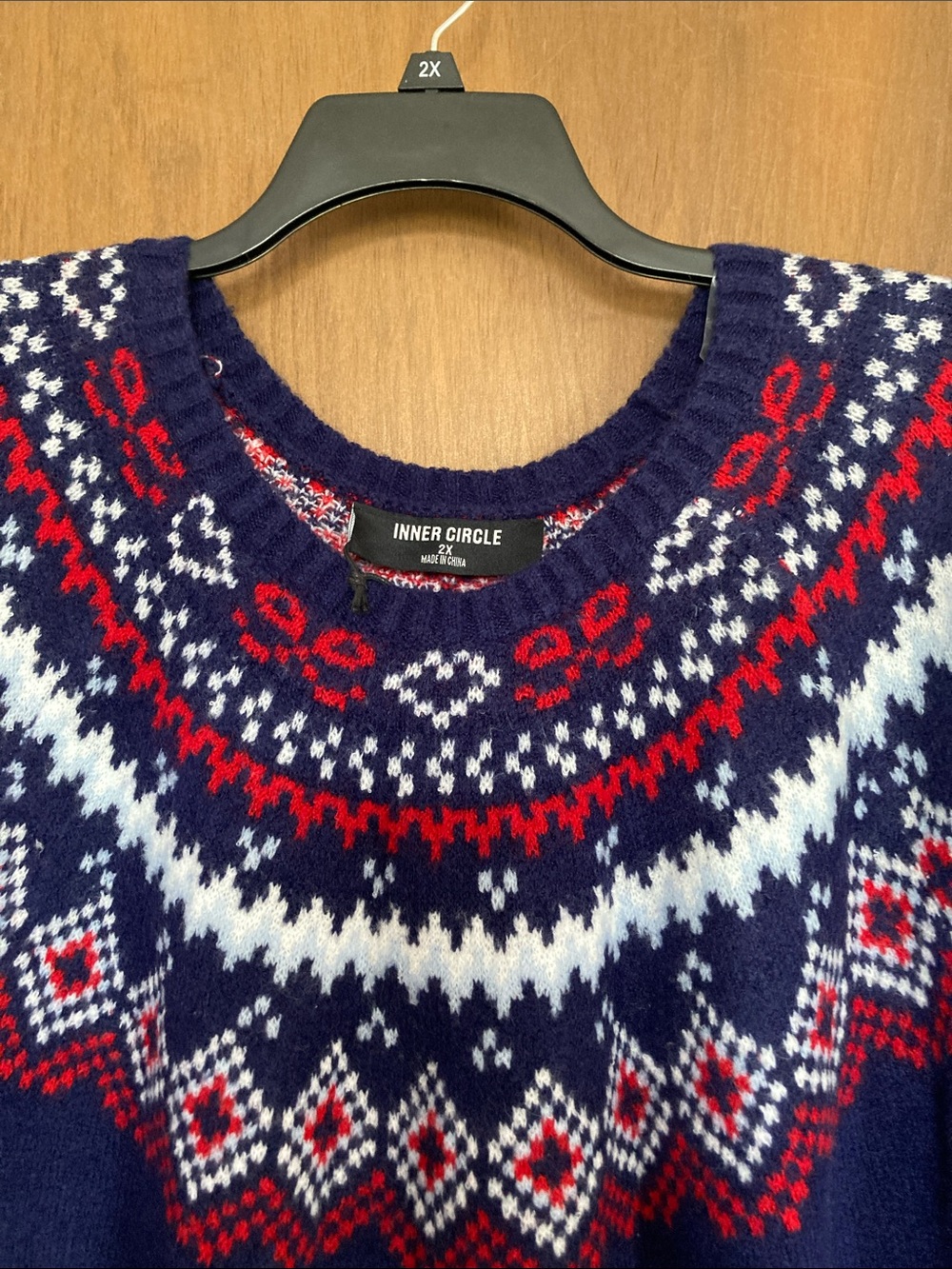 Inner circle crewneck sweater with fair isle like print casual business size 2X - Picture 5 of 16